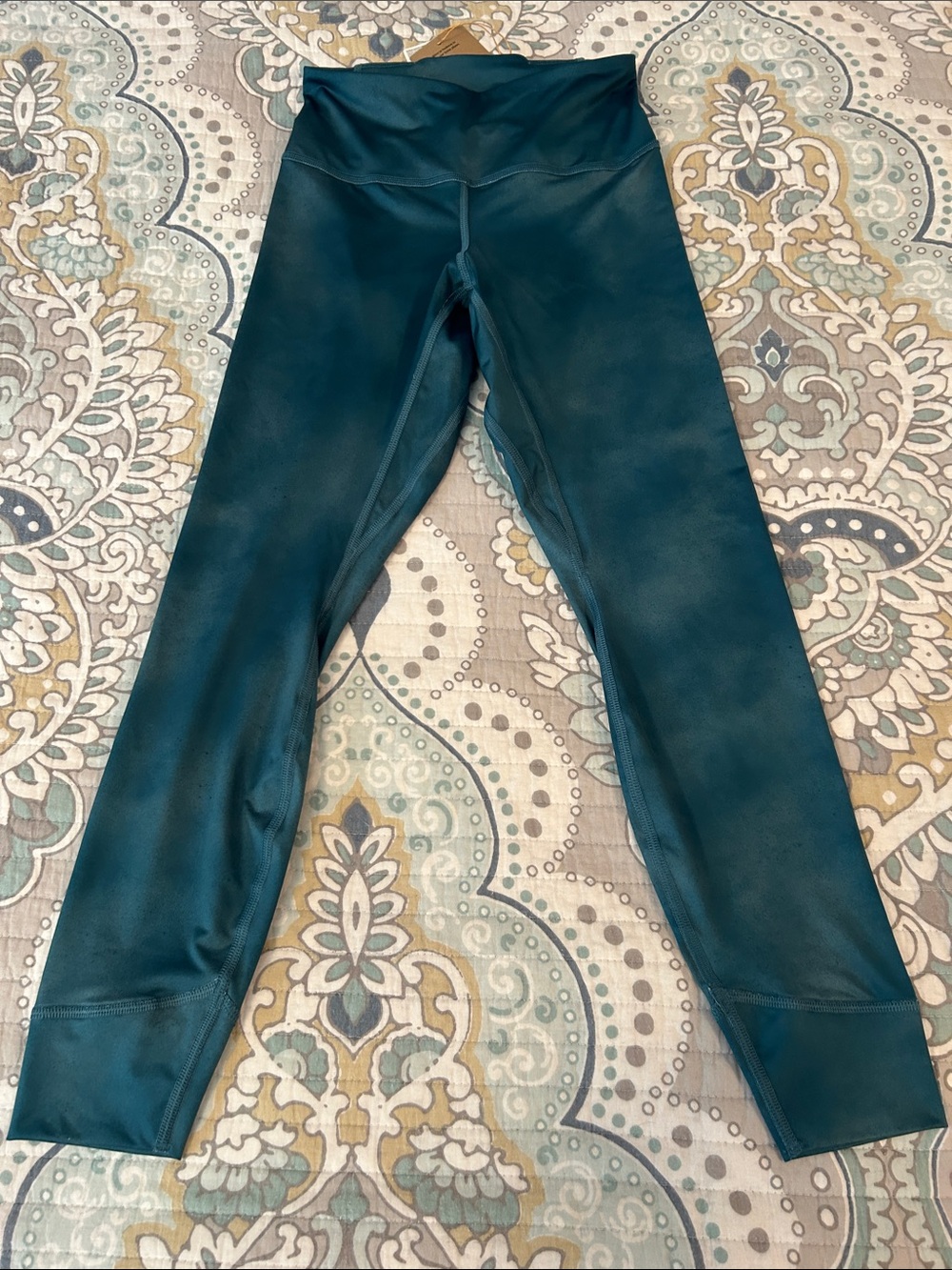 Patagonia XS Teal-Lined Seaspray Teal Tropic Comfort Sun Tights leggings NWT